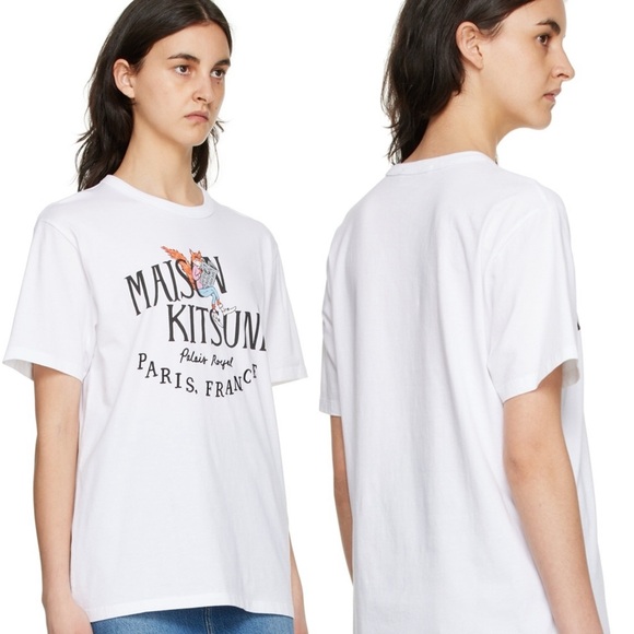 Maison Kitsuné Olympia Le-Tan Edition Palais Royal News T-Shirt Medium NWOT - Picture 2 of 6